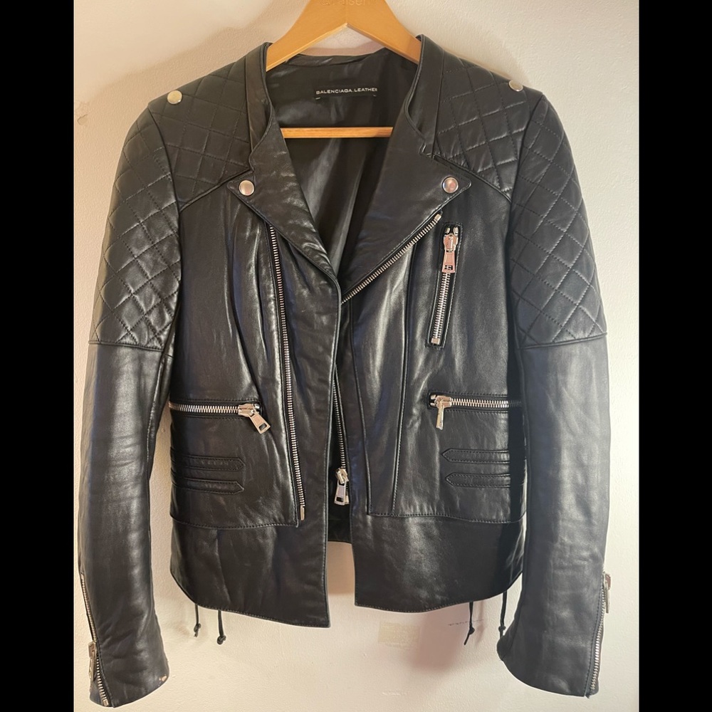 Balenciaga Leather Moto Jacket Sz38⭐️sold out